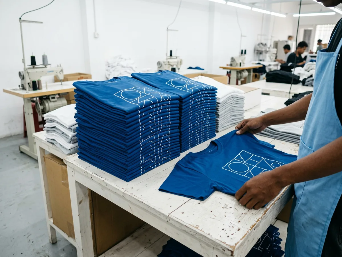 Kaos sablon siap jual setelah lolos QC sebagai dasar menentukan harga jual dari HPP