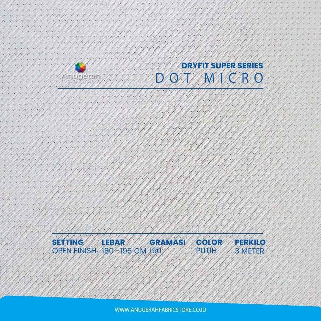Tekstur rajut Dryfit Premium Super Dot Micro dengan pori titik halus